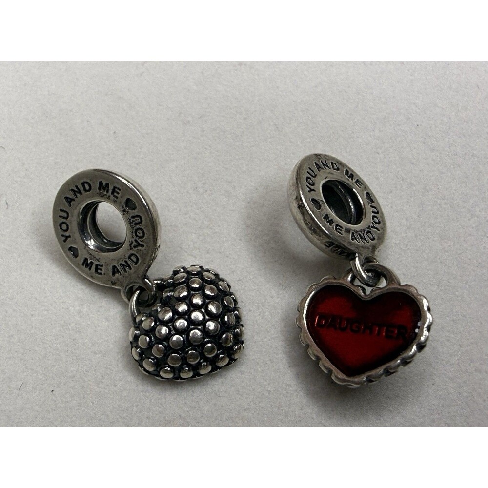 🔥Pandora Red Enamel Piece of My Heart Mother/Daughter Dangle 925